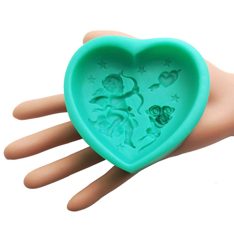 Khuôn Silicone Làm Bánh Tạo Hình Trái Tim 3D DIY