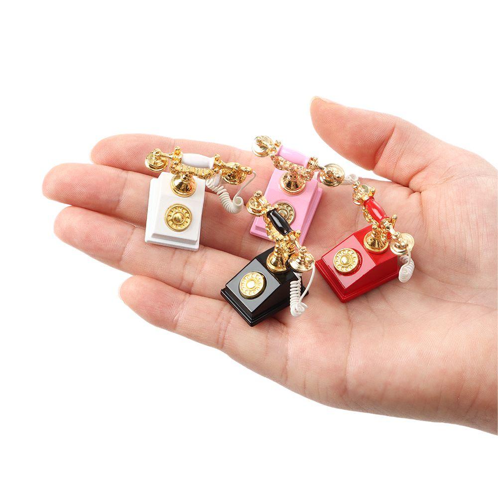 SUSANS 1 Đồ trang trí Điện Thoại Bàn Mini Hoài Cổ Dùng Trang Trí Nhà Búp Bê