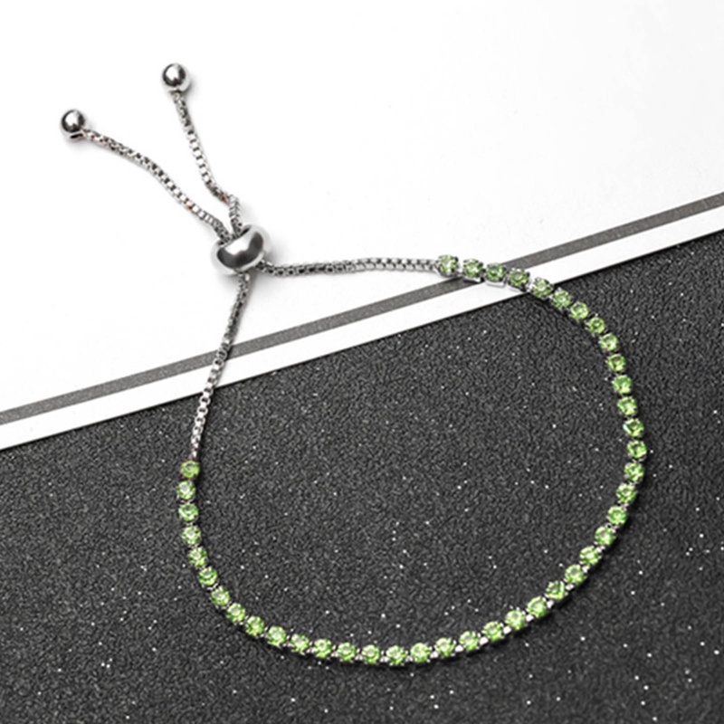 Vòng Tay Co Giãn Đính Đá Zircon Một Hàng Sáng Bóng