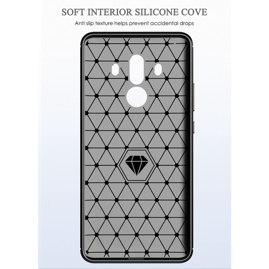 Ốp Điện Thoại tpu Silicone Mềm Chống Sốc Họa Tiết Sợi Carbon Cho Huawei Mate 10 Pro mate10pro RS