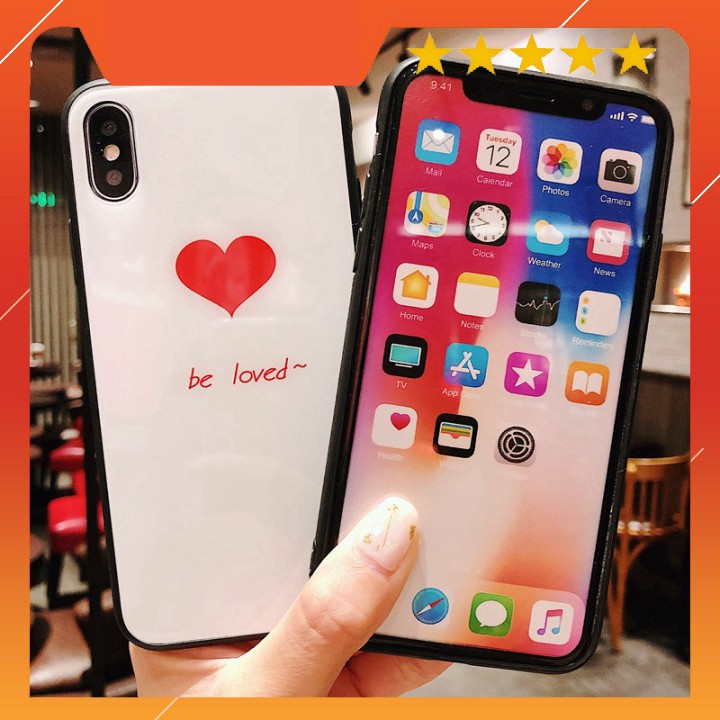 Ốp iphone - Ốp lưng mặt kính cường lực tim 6/6s/6plus/6s plus/7/8/7plus/8plus/x/xs/xs max/11/11pro max - Awifi Case F2-2