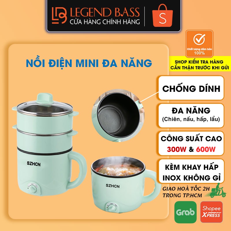 Nồi Điện Mini Đa Năng 2 Tầng Cao Cấp Chống Dính Tuyệt Đối An Toàn Có Lồng Hấp| Nồi Lẩu Mini Gia Đình Chất Lượng Cao