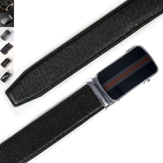 Thắt lưng nam L106 da Saffiano 3 lớp màu đen-khóa tự động nhiều mặt lựa chọn