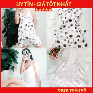 Bộ ngủ quần đùi áo 2 dây (dưói 50 ký) hàng thiết kế chất lụa đẹp cao cấp