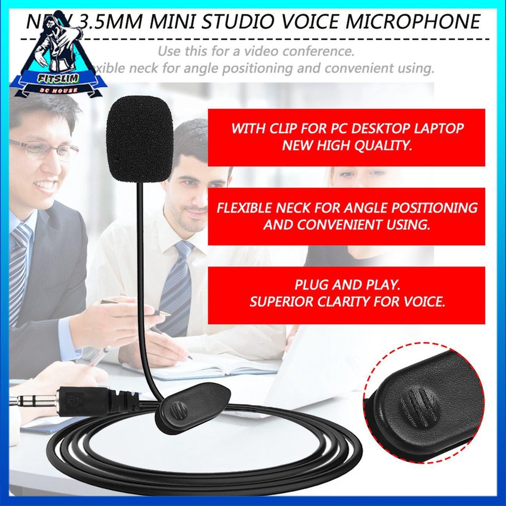 Micro kẹp cổ áo kích thước 3.5mm dành cho máy tính