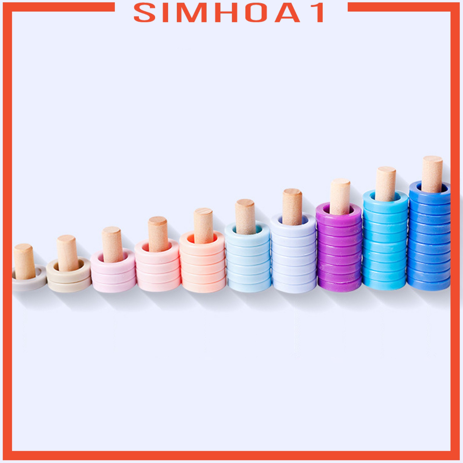 Set 1 Đồ Chơi Nhẫn Gỗ Nhiều Màu Giúp Bé Phát Triển Trí Não