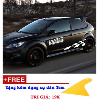 Bộ tem dán sườn xe Caro D-149_ Màu trắng ( Tặng kèm dụng cụ dán tem)