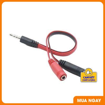 Cáp chia Audio 3.5mm ra Mic và Loa cho điện thoại