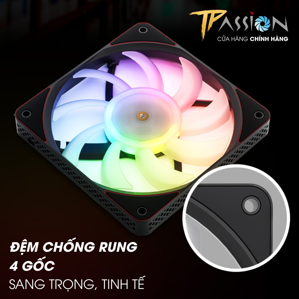 Quạt Fan Case 12cm JONSBO HF1215 ARGB SLIM FAN - Chính hãng, Quạt tản nhiệt LED 5v Sync