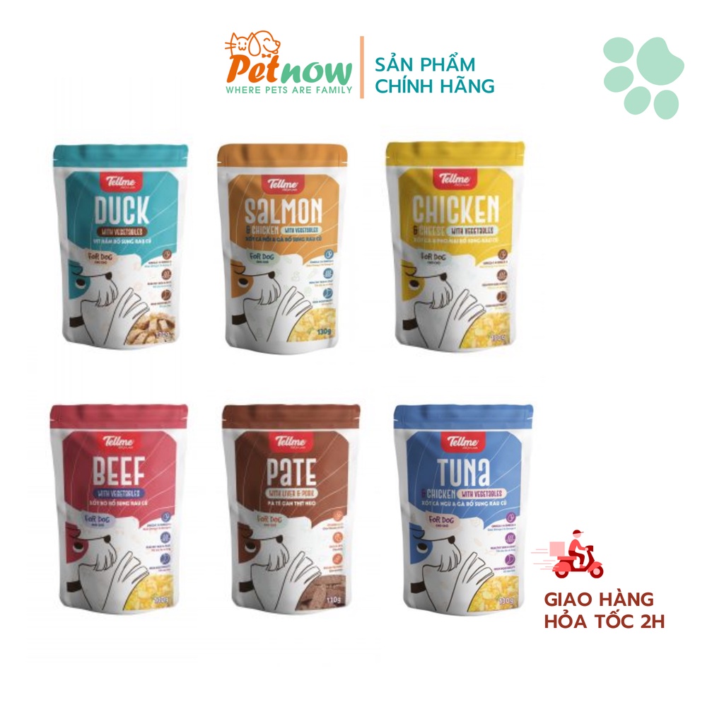Pate Tellme dành cho chó 130g (đủ 5 vị)