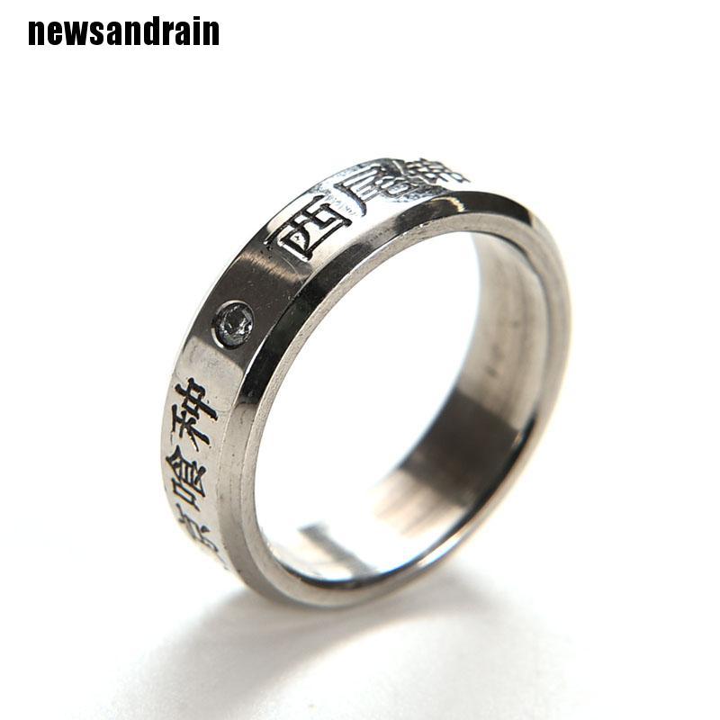 [perfect]1Pcs Cosplay Anime For Tokyo Ghoul Ken Kaneki Titanium Steel Ring Rings