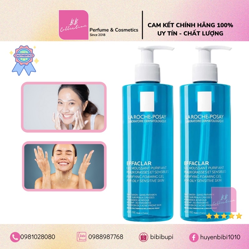 Sữa Rửa Mặt Cho Da Dầu Mụn, Nhạy Cảm - La Roche-Posay Effaclar Purifying Foaming Gel