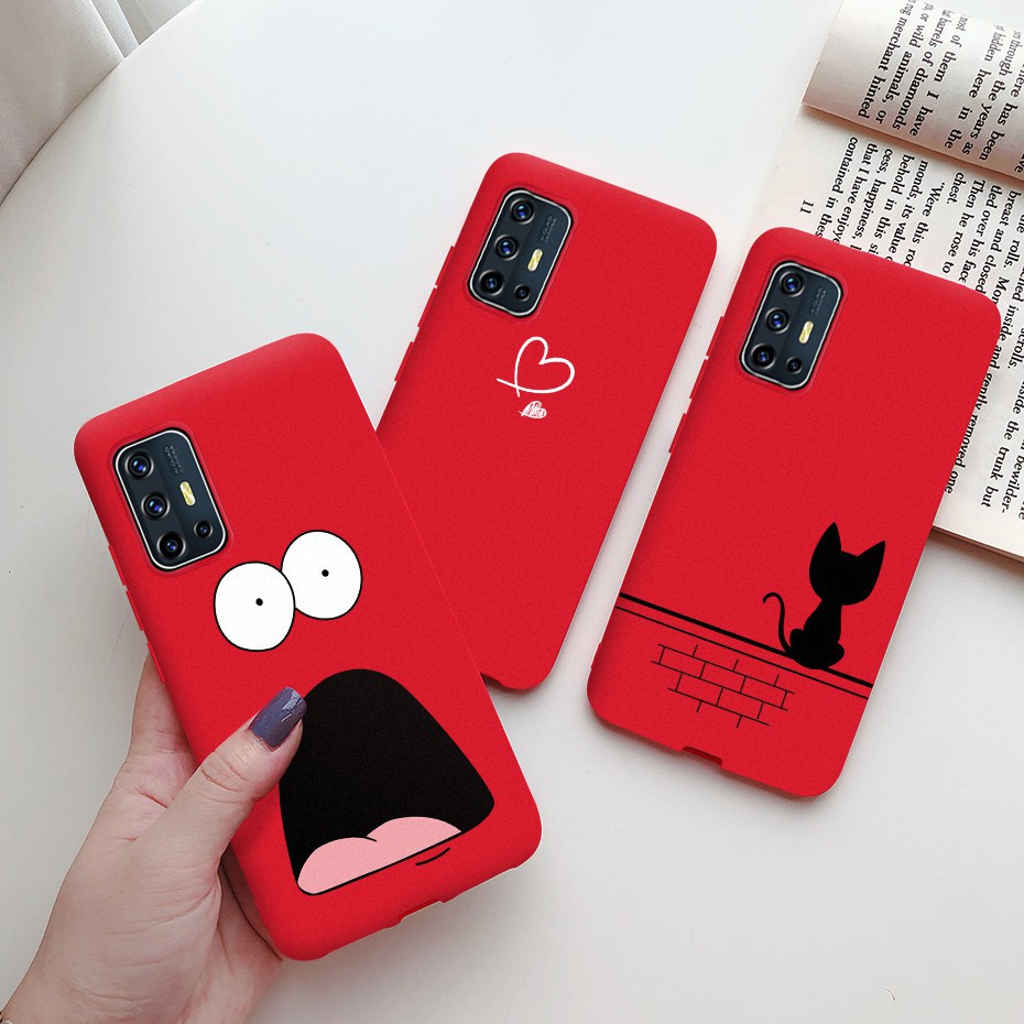 Ốp điện thoại silicon màu trơn in hình ngộ nghĩnh đa dạng cho Vivo V19 Neo