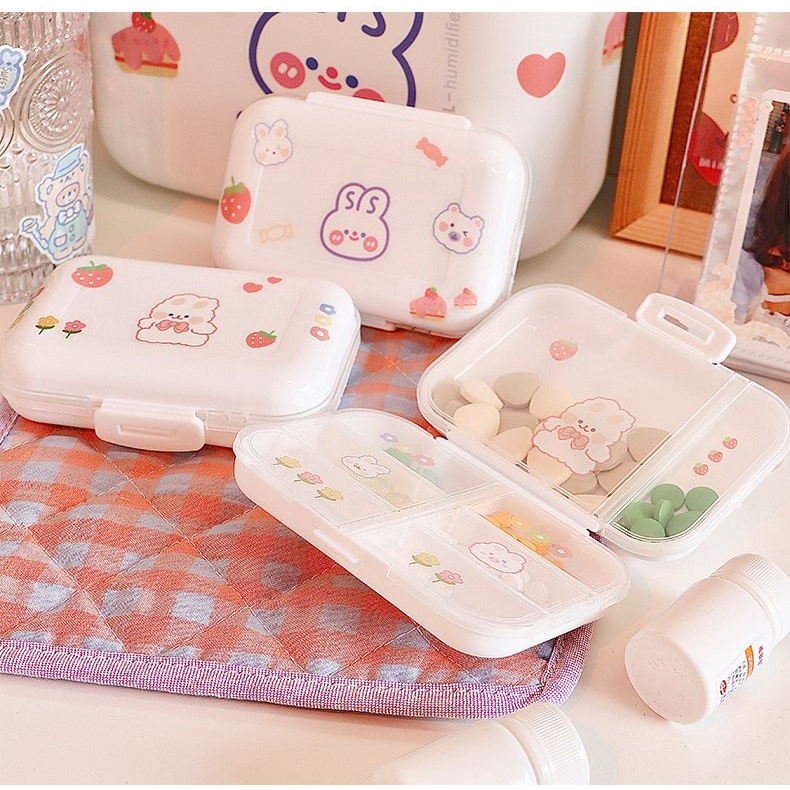 Hộp đựng trang sức/thuốc uống/đinh vít mini nắp đậy trong suốt tiện dụng