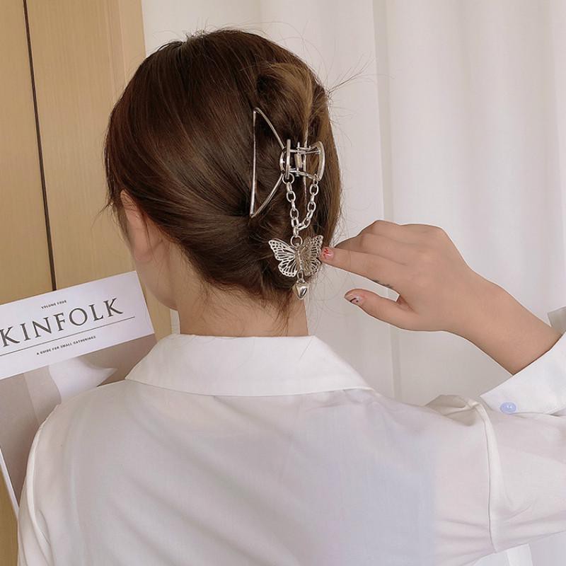 (Ảnh Thật) Kẹp tóc kim loại có dây treo
