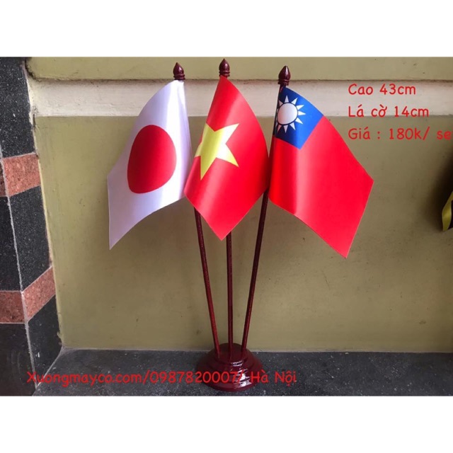 Cờ để bàn các nước đế gỗ 3 lá