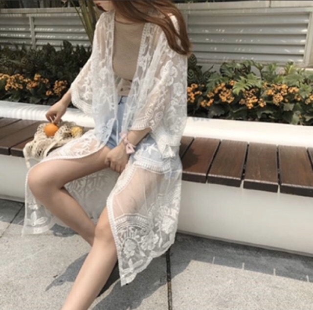 Áo khoác cardigan đi biển dáng dài