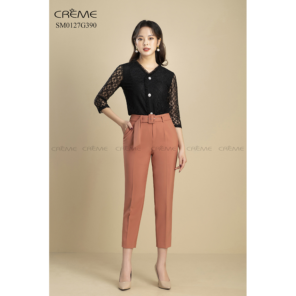 [Mã FASHIONMALLT4 giảm 15% đơn 150k] Áo sơ mi ren style Hàn Quốc SM0127 CREME | BigBuy360 - bigbuy360.vn