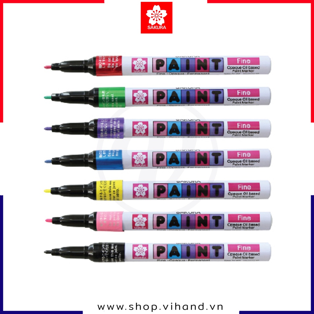 Bút sơn dầu đánh dấu công nghiệp nhiều màu sắc Sakura Paint Marker Fine Point - Ngòi 1.0mm
