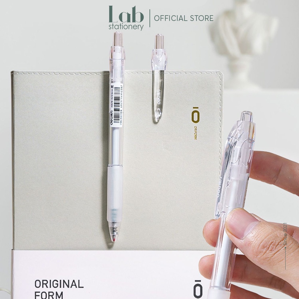 Bút Deli A575 Mực Gel Labo Đầu Bấm Ngòi 0.5 Có Ruột Bút Thay Thế
