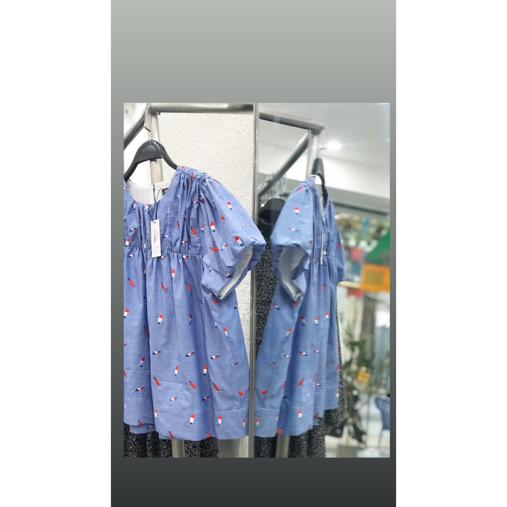 Áo babydoll thêu kem (Freesize)