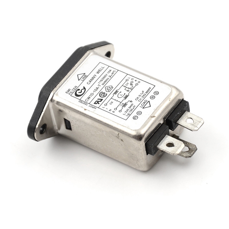 Bộ lọc khử nhiễu đường dây nguồn EMI RFI AC 250V 10A CW1D-10A-T