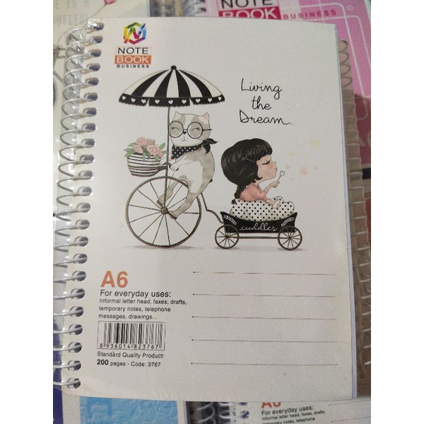 Sổ lò xo a6 HT/HD siêu kute 200 trang dày dặn, sổ gáy xoắn a6