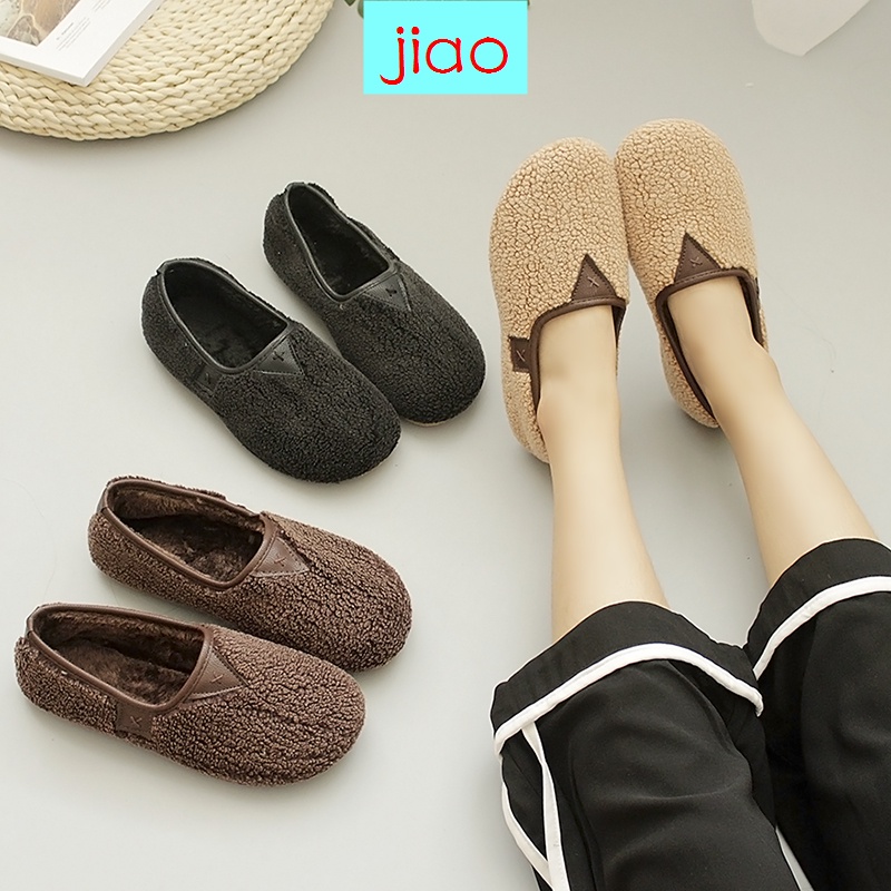 Giày búp bê cotton đế bằng thiết kế mới thời trang mùa thu đông 2017 dành cho bà bầu