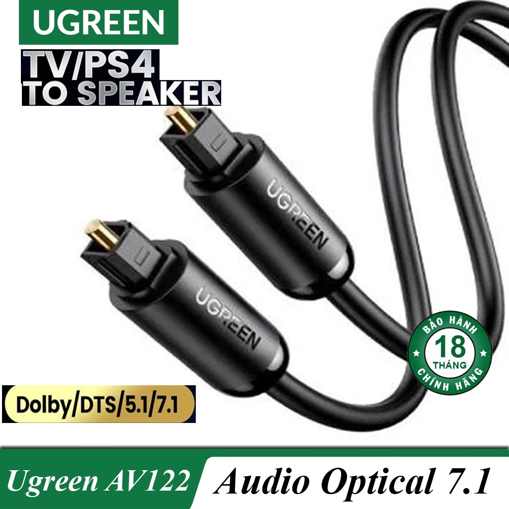 Cáp Âm Thanh Optical 7.1 Chính Hãng UGREEN AV122 Cao Cấp