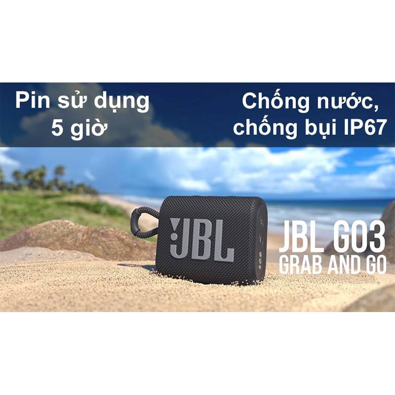 Loa Bluetooth Mini Kháng Nước JBL GO 3 Du Lịch Bỏ Túi - Màu Cơ Bản