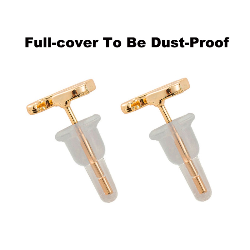 Set 50 Miếng Đệm Cao Su Silicon Mềm Trong Suốt Chống Trượt An Toàn Cho Bông Tai / Trang Sức