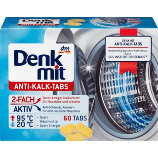 Viên tẩy lồng máy giặt Denk Mit Anti-Kalk-Tabs (60 TABS)