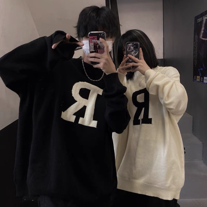Áo len đôi hình có order lẻ hai unisex thu đông