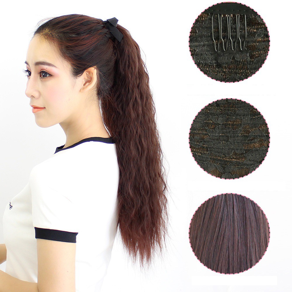 Tóc giả nữ cột xù 60cm 😍FREESHIP😍 Tóc cột xù mì C168