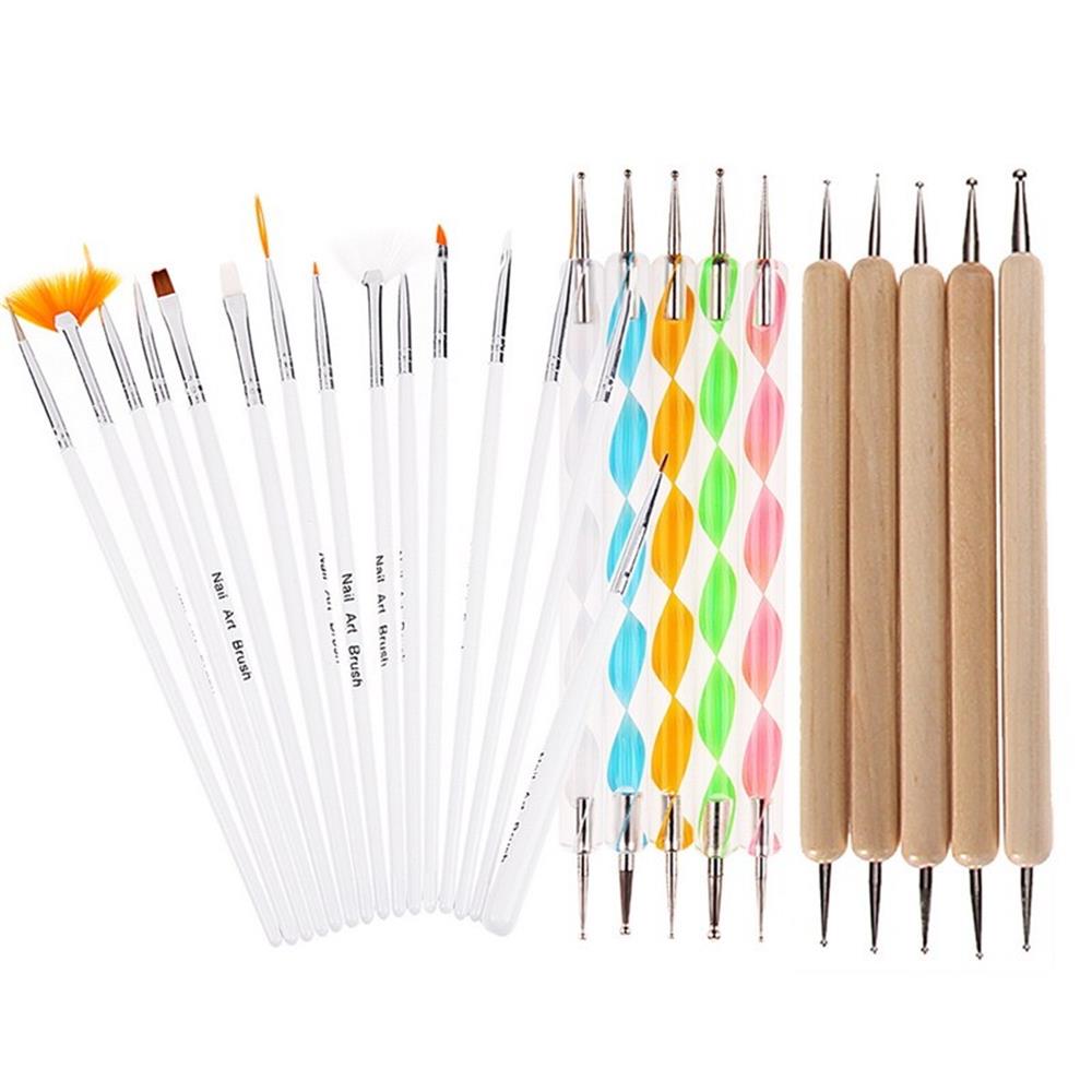 Bộ 20 Cọ Vẽ Móng Tay Gel UV DIY Gradient Đầu Cọ Acrylic|Bút Vẽ MóNg Tay NhiềU MàU SắC