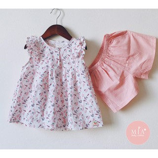 Bộ đồ mùa hè bé gái hoa hồng size 8-30kg