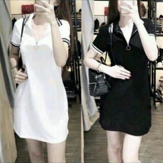 Đầm thun cổ trụ
