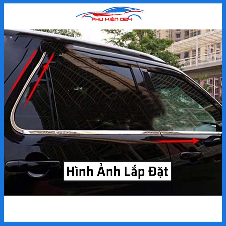 Bộ nẹp viền chân kính inox Fortuner 2009-2016 Loại 6 Chi Tiết
