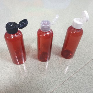 Chai nhựa Pet nắp bật, bậc màu đỏ 100ml
