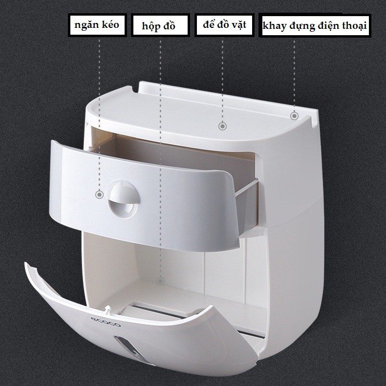 HỘP ĐỰNG GIẤY VỆ SINH ECOCO ĐA NĂNG - THÔNG MINH