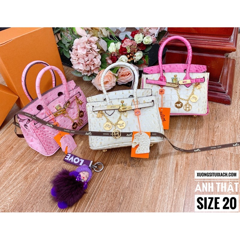 Túi xách nữ thời trang Birkin vân cá sấu size 20