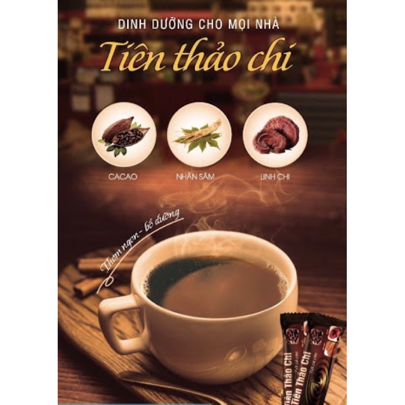 Cacao Tiên Thảo Chi là sản phầm kết hợp giữa Cacao, Nhân Sâm, Linh Chi và các chất khoáng cần thiết tốt cho sức khỏe