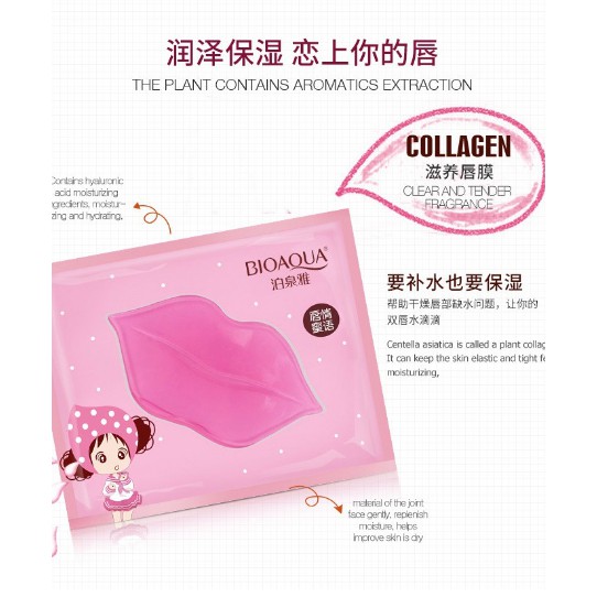 Combo 10 Mask môi Bioaqua dưỡng ẩm, ngăn ngừa giảm môi thâm