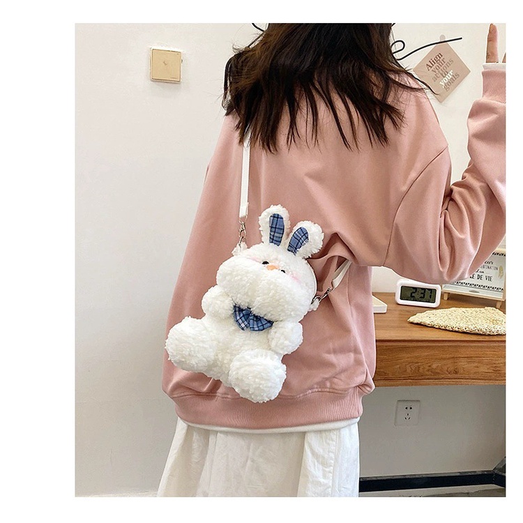 Túi đeo chéo Thỏ Bông Bunny dễ thương, túi gấu bông đáng yêu đeo đi chơi, du lịch phong cách Hàn Quốc