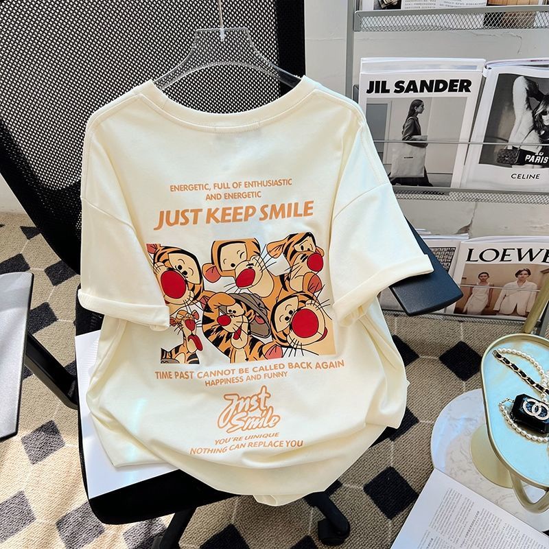 Áo Thun Tay Ngắn Dáng Rộng In Hình Hổ Thiết Kế Mới Thời Trang Mùa Hè Dành Cho