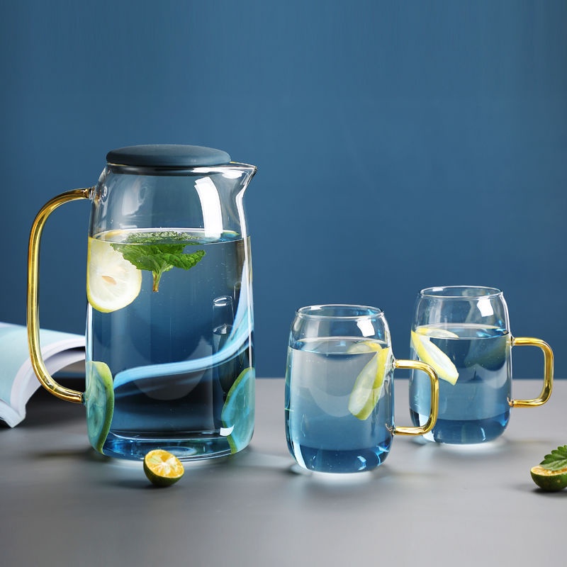 BỘ 1 BÌNH thủy tinh OCEAN ĐẠI DƯƠNG 1400ml, 6 LY 230ml, Hàng siêu chịu nhiệt Cao Cấp