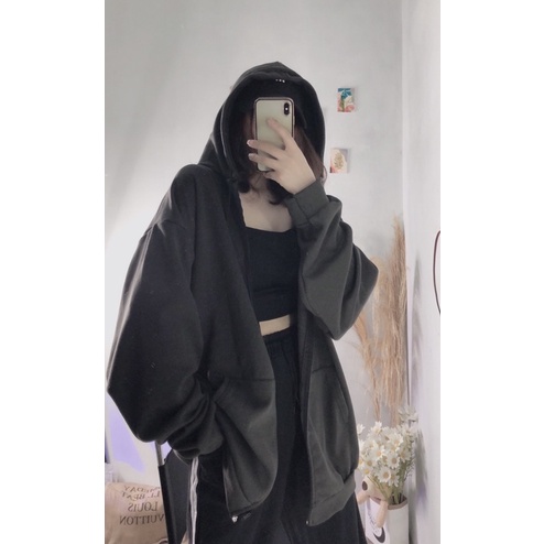 Áo khoác Hodie nỉ màu đẹp🌸DAQUY20🌸áo khoác nỉ Hodie màu xám tro cực xinh | BigBuy360 - bigbuy360.vn