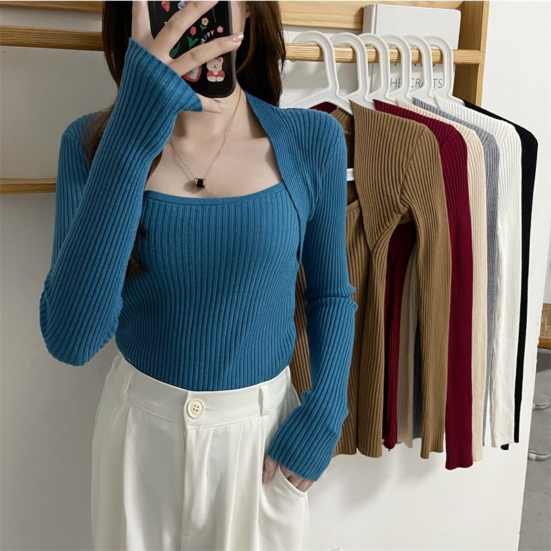 Áo Len Nữ Tay Dài Cổ Chữ U Thời Trang Quyến Rũ