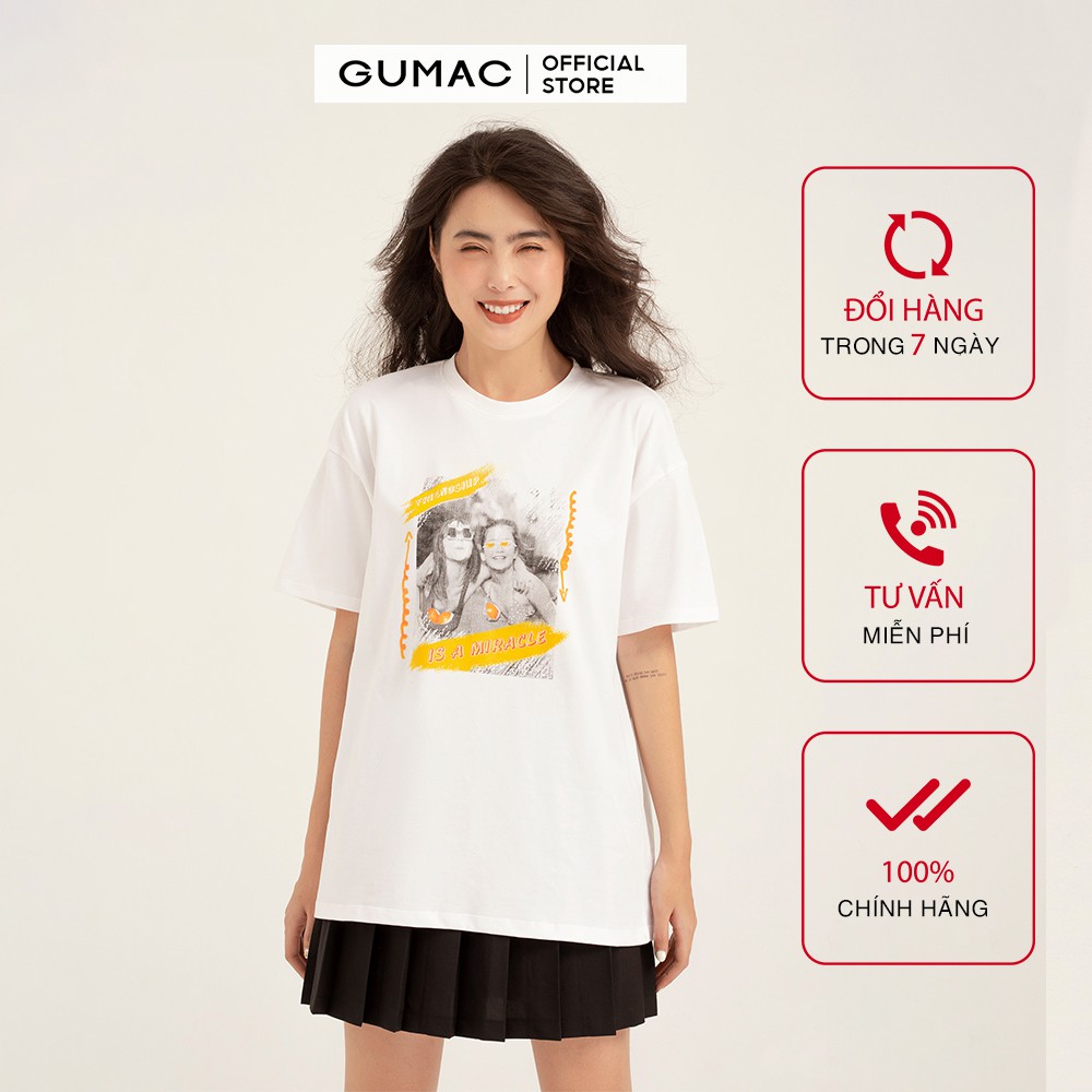 [Mã WABRGM11 giảm 10% đơn 250K] Áo thun nữ GUMMAC, in hình phong cách unisex nhiều màu đủ size ATB153 | BigBuy360 - bigbuy360.vn