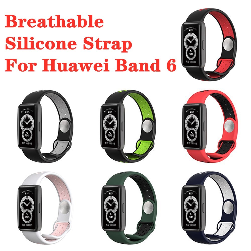 Dây Đeo Thay Thế Chất Liệu Silicon Thoáng Khí Cho Đồng Hồ Thông Minh Huawei Band 6 Huawei Band 6